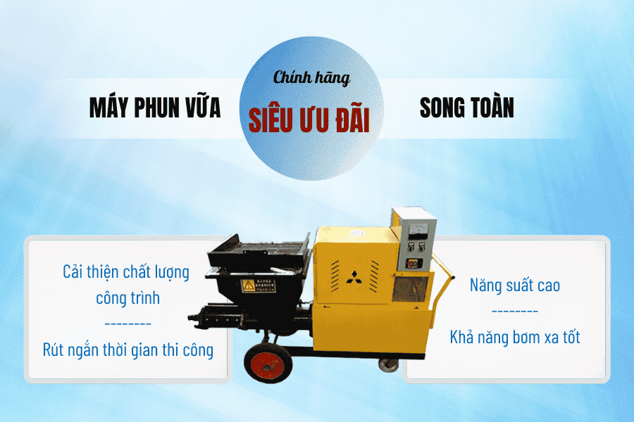 ưu điểm của máy phun vữa song toàn